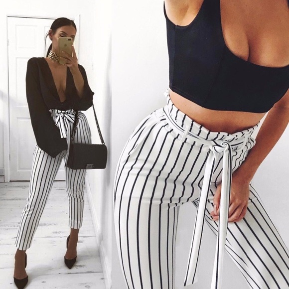 Stretchy Tie Front Pants - Picture 7 of 7